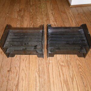 Vintage 6 Rubbermaid Model 2551 Plastic Stackable Tier Desk Tray Letter Sorters